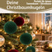 KI-generiertes Bild,8 XL Design Weihnachtskugeln 8cm Samt Bordeaux Rot Kunststoff Baumkugel Deko
