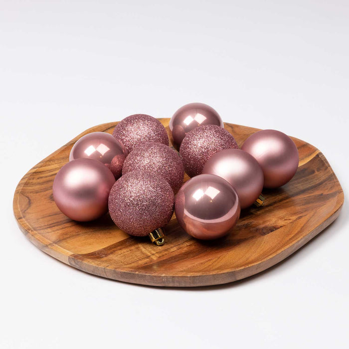 KI-generiertes Bild,33 Christbaumkugeln Kunststoff Pink Spitze Stern Weihnachtskugeln