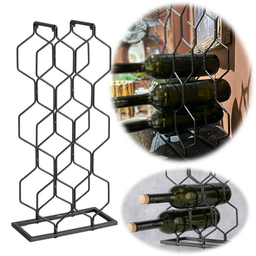 KI-generiertes Bild Weinregal Weinständer Metall 48cm für 8 Flaschen Flaschenregal Flaschenhalter