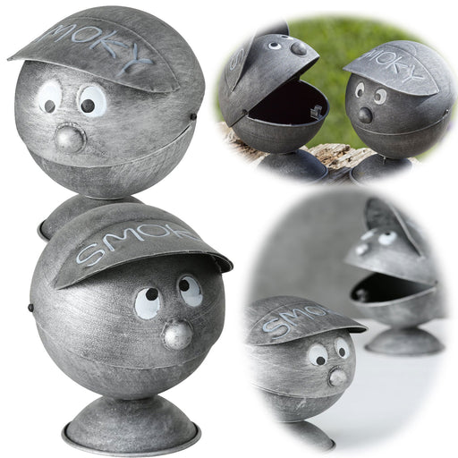 KI-generiertes Bild XL Sturmaschenbecher Metall Smoky Grau 16cm Cappy Windaschenbecher Ascher
