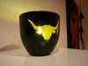 KI-generiertes Bild,XL Metall Teelichthalter Büffel 9cm Schwarz Gold Votiv Kerzenhalter Windlicht