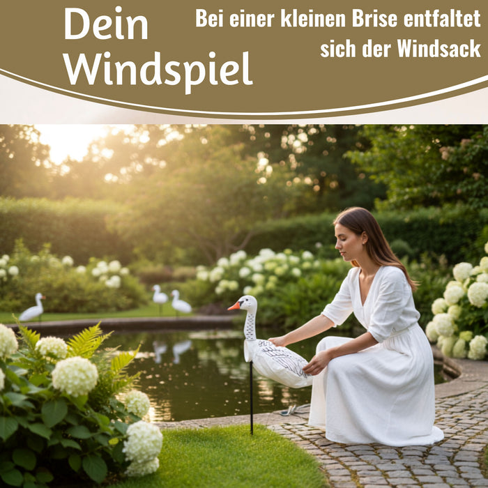 KI-generiertes Bild,Windspiel Windgans Gertrude 70cm Windsack Gartendeko für draußen