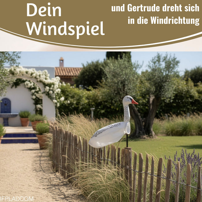 KI-generiertes Bild,Windspiel Windgans Gertrude 70cm Windsack Gartendeko für draußen