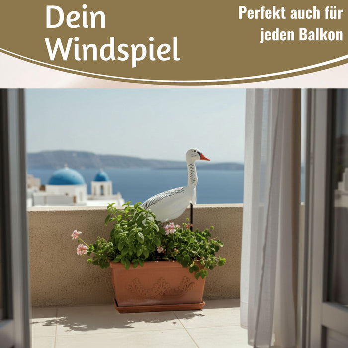 KI-generiertes Bild,Windspiel Windgans Gertrude 70cm Windsack Gartendeko für draußen