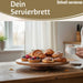 KI-generiertes Bild,Premium Holz Servierplatte 37cm Akazie Drehteller drehbar Drehtablett Drehplatte