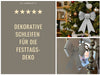 KI-generiertes Bild,2x XXL Weihnachtsschleife Set 29cm Silber - funkelnd Schleife für Weihnachts-Deko
