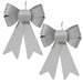 KI-generiertes Bild,2x XL Weihnachtsschleife Set 17cm Silber - funkelnd Schleife für Weihnachts-Deko