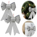 KI-generiertes Bild 2x XL Weihnachtsschleife Set 17cm Silber - funkelnd Schleife für Weihnachts-Deko