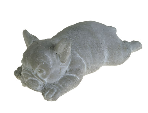 KI-generiertes Bild,Beton Deko Französische Bulldogge Frenchie 25x10cm Grau Weiß Figur Statue Objekt