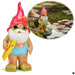 KI-generiertes Bild XL Deko Figur Gartenzwerg Surfer 23cm Gnom Skulptur Gartenstatue Statue Objekt