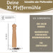 KI-generiertes Bild,XL Holz Salzmühle & Pfeffermühle FSC Bambus 31cm Keramikmahlwerk Gewürzmühle