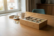 KI-generiertes Bild,Holz Aufbewahrungsbox Teebox 8 Fächer mit Deckel Schmuckkiste Teekiste Teekasten