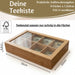 KI-generiertes Bild,Holz Aufbewahrungsbox Teebox 8 Fächer mit Deckel Schmuckkiste Teekiste Teekasten