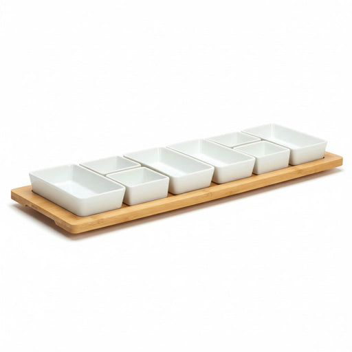 KI-generiertes Bild,XL Tapas Snacktablett Snackteller 9-fach Set 58cm Eckig Serviertablett Snackschalen