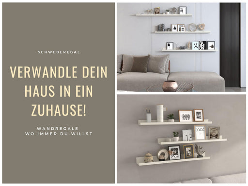 KI-generiertes Bild,Holz Wandregal Wandboard Eksjö 58cm Weiß Deko Regal Schweberegal Küchenregal