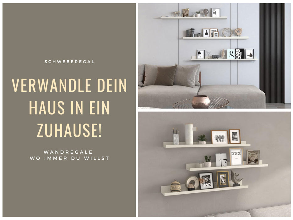 KI-generiertes Bild,Holz Wandregal Wandboard Eksjö 58cm Weiß Deko Regal Schweberegal Küchenregal