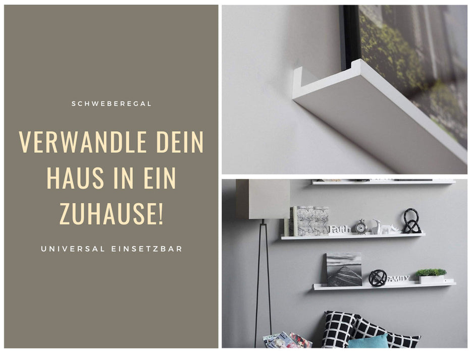 KI-generiertes Bild,Holz Wandregal Wandboard Eksjö 58cm Weiß Deko Regal Schweberegal Küchenregal