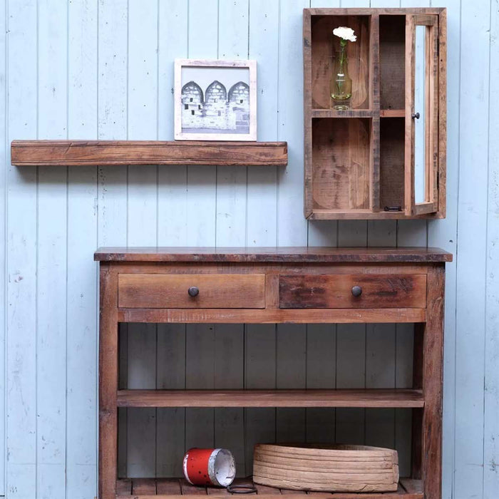 KI-generiertes Bild,Holz Wandregal Bilderregal 45cm Braun Fundholz Wandboard Bilderrahmenleiste Ablage