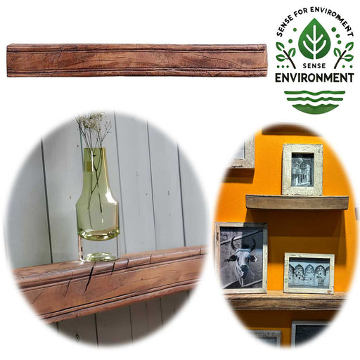 KI-generiertes Bild XL Holz Wandregal Bilderregal 80cm Braun Fundholz Wandboard Bilderrahmenleiste Ablage