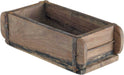 KI-generiertes Bild,Holz Ziegelform 32x16x10cm Unika Braun alte Backsteinform Cutlery Deko