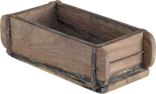 KI-generiertes Bild,Holz Ziegelform 32x16x10cm Unika Braun alte Backsteinform Cutlery Deko