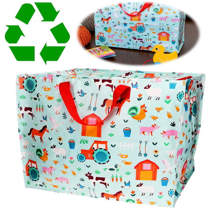KI-generiertes Bild XXL Jumbo Bag Farmyard Bauernhof Tiere 55cm Kunststoff Aufbewahrungstasche Einkaufstasche