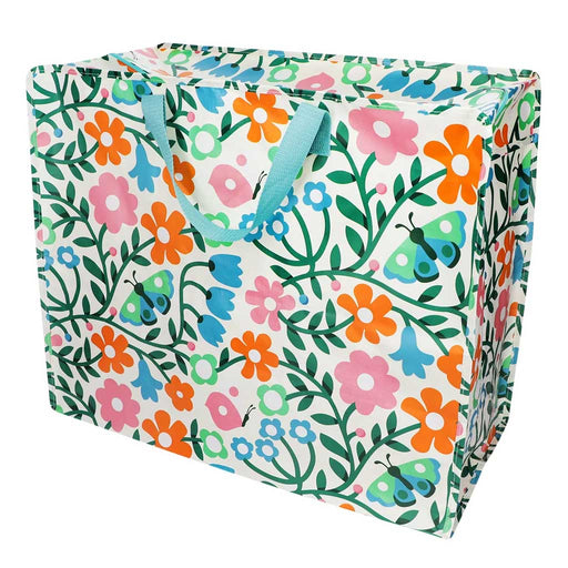 KI-generiertes Bild,XXL Jumbo Bag Esme - bunte Blumen 55cm Aufbewahrungstasche Einkaufstasche