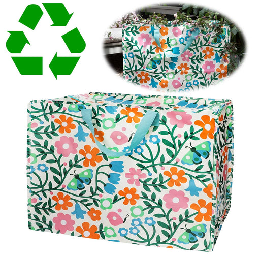 KI-generiertes Bild XXL Jumbo Bag Esme - bunte Blumen 55cm Kunststoff Aufbewahrungstasche Einkaufstasche