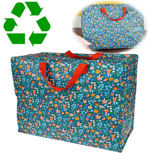 KI-generiertes Bild XXL Jumbo Bag Fairies Garden 55cm Kunststoff Aufbewahrungstasche Einkaufstasche