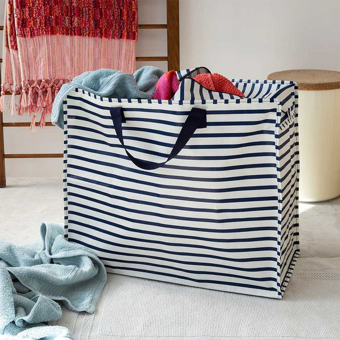 KI-generiertes Bild,XXL Jumbo Bag Nautical Stripes gestreift 55cm Aufbewahrungstasche Einkaufstasche