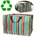 KI-generiertes Bild XXL Jumbo Bag Retro 70´ziger Steifen 55cm Kunststoff Aufbewahrungstasche Einkaufstasche