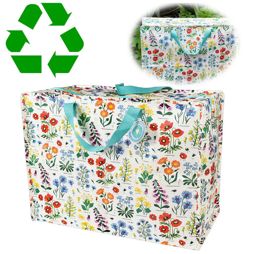 KI-generiertes Bild XXL Jumbo Bag Wild Flowers 55cm Kunststoff Aufbewahrungstasche Einkaufstasche