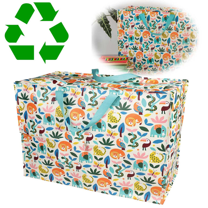 KI-generiertes Bild XXL Jumbo Bag Wilde Tiere 55cm Kunststoff Aufbewahrungstasche Einkaufstasche