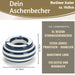 KI-generiertes Bild,XL Sturmaschenbecher 14x9cm Blau Weiß Windaschenbecher Aschenbecher