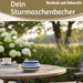 KI-generiertes Bild,XL Sturmaschenbecher 14x9cm Blau Weiß Windaschenbecher Aschenbecher