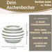 KI-generiertes Bild,XL Sturmaschenbecher 14x9cm Grau Weiß Windaschenbecher Aschenbecher