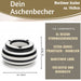 KI-generiertes Bild,XL Sturmaschenbecher 14x9cm Schwarz Weiß Windaschenbecher Aschenbecher