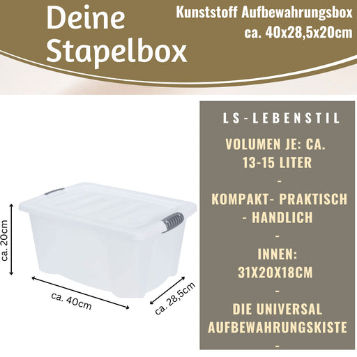 KI-generiertes Bild,XL Stapelbox Allzweckbox 40x28x20cm ?? mit Deckel Transportbox Stapelkiste