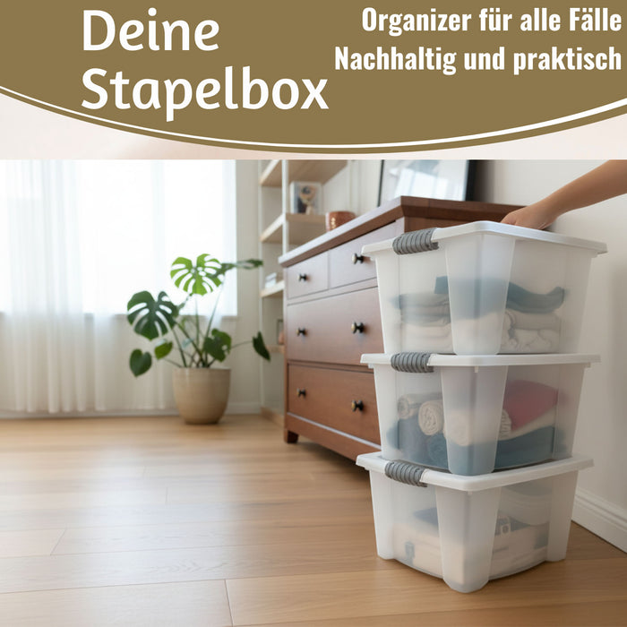 KI-generiertes Bild,XL Stapelbox Allzweckbox 40x28x20cm ?? mit Deckel Transportbox Stapelkiste