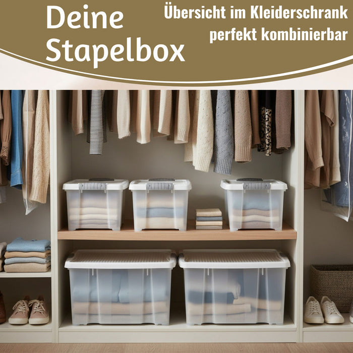 KI-generiertes Bild,XL Stapelbox Allzweckbox 40x28x20cm ?? mit Deckel Transportbox Stapelkiste