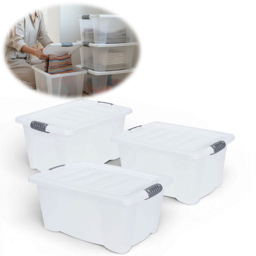 KI-generiertes Bild XL Stapelbox Allzweckbox 3´er Set 40x28cm mit Deckel Transportbox Stapelkiste