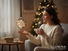 KI-generiertes Bild,XL Deko Glas Lichtkugel 15LED 10cm Gold Braun Glaskugel Timer Batterie Anhängen