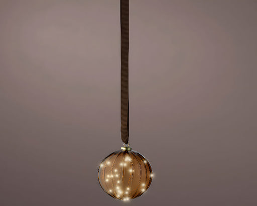 KI-generiertes Bild,XL Deko Glas Lichtkugel 15LED 10cm Gold Braun Glaskugel Timer Batterie Anhängen