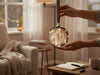 KI-generiertes Bild,XL Deko Glas Lichtkugel 30LED 14cm Gold Braun Glaskugel Timer Batterie Anhängen