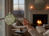 KI-generiertes Bild,XL Deko Glas Lichtkugel 30LED 14cm Grün Silber Glaskugel Timer Batterie Anhängen