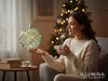 KI-generiertes Bild,XL Deko Glas Lichtkugel 40LED 20cm Grün Silber Glaskugel Timer Batterie Anhängen