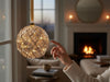 KI-generiertes Bild,XL Deko Glas Lichtkugel 40LED 20cm Klar Gold Glaskugel Timer Batterie Anhängen