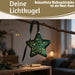 KI-generiertes Bild,XL Deko Glas Lichtkugel 15LED 15cm Herz Petrol Gold Sterne Timer Batterie Anhängen
