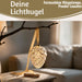 KI-generiertes Bild,XL Deko Glas Lichtkugel 15 LED 21cm Zapfen Klar Gold Timer Batterie Gold zum Anhängen