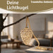 KI-generiertes Bild,XL Deko Glas Lichtkugel 15 LED 21cm Zapfen Klar Gold Timer Batterie Gold zum Anhängen